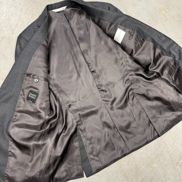 Samuelsohn Blazer Current Windowpane Wool Sport Coat Grey Canada 40 R - Picture 6 of 9